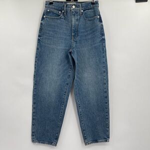 Madewell Blue Corson Wash Cotton Stretch High-Rise Balloon Jeans Size 26
